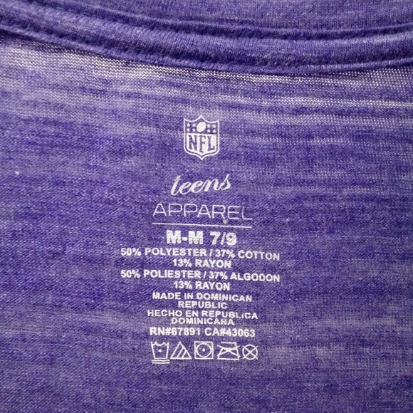 Baltimore Ravens NFL Teens Burnout Tee Shirt Med - Picture 3 of 4